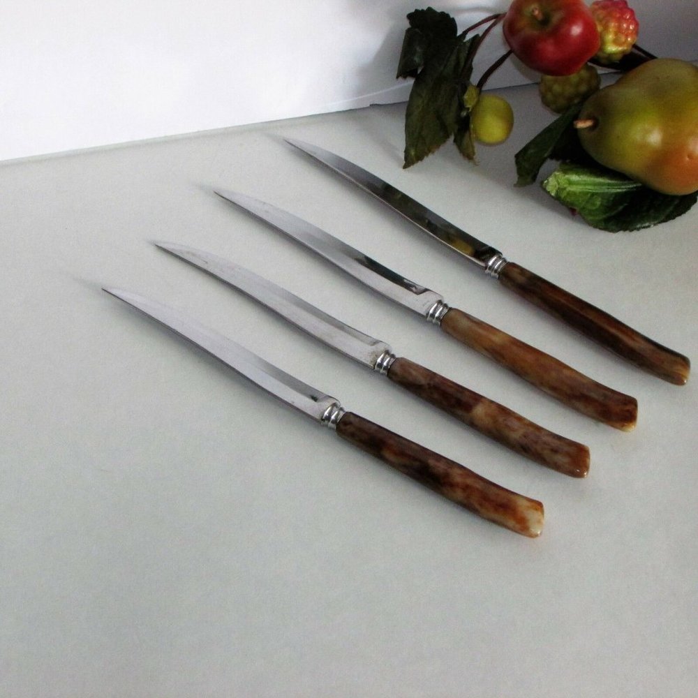 Vintage Steak Knives GALAXIE Stainless Set Of 4 Cutlery Tableware